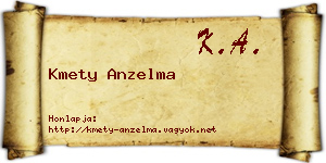 Kmety Anzelma névjegykártya